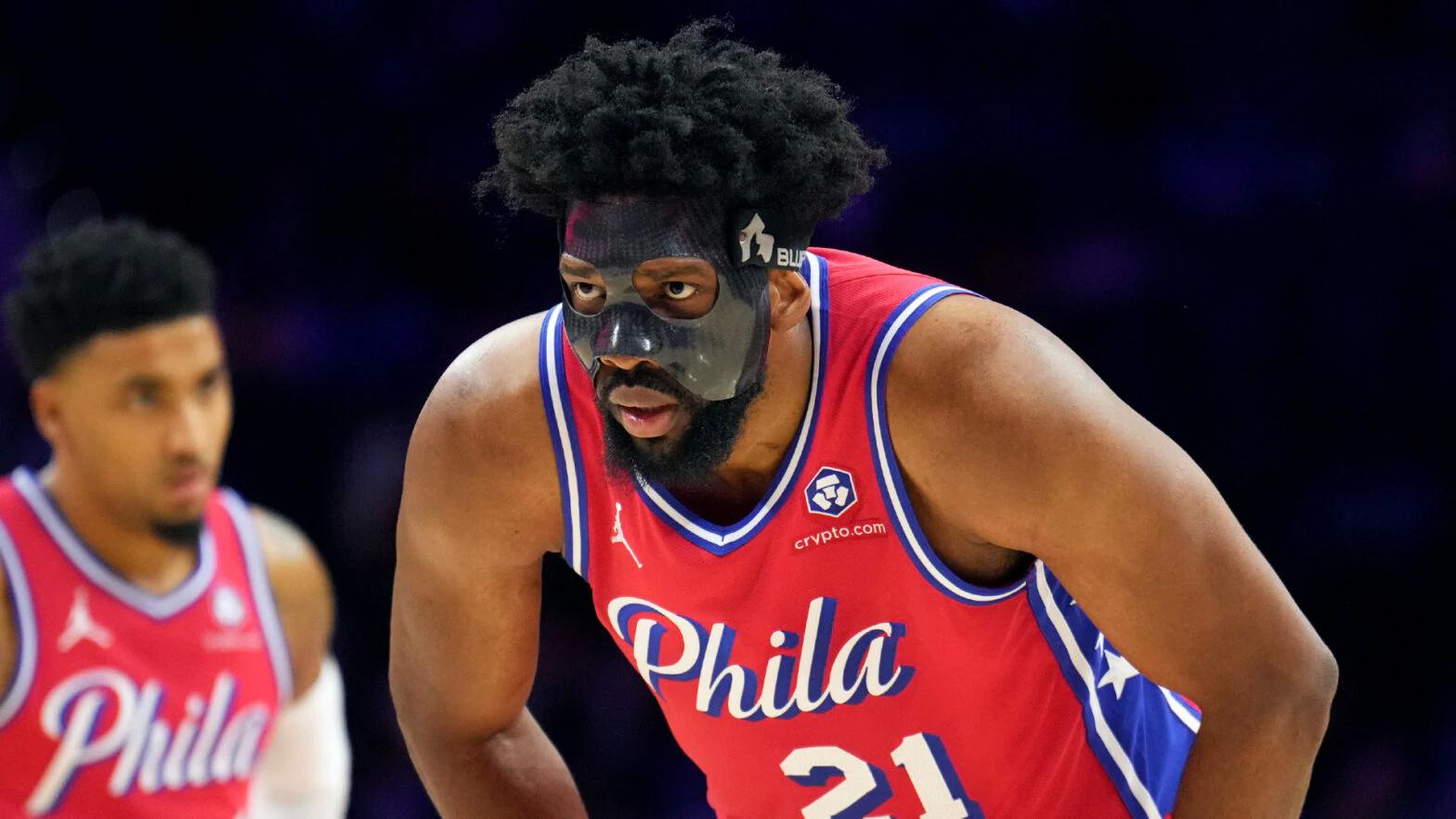 Joel Embiid makes triumphant return from sinus fracture to face Charlotte.